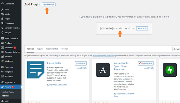 WordPress Admin Dashboard