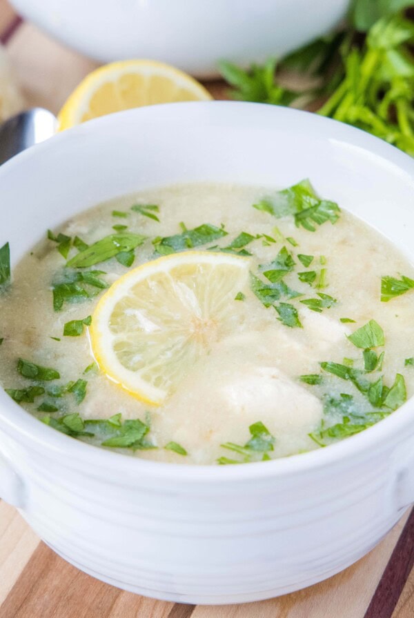 cropped picture of chicken and rice soup