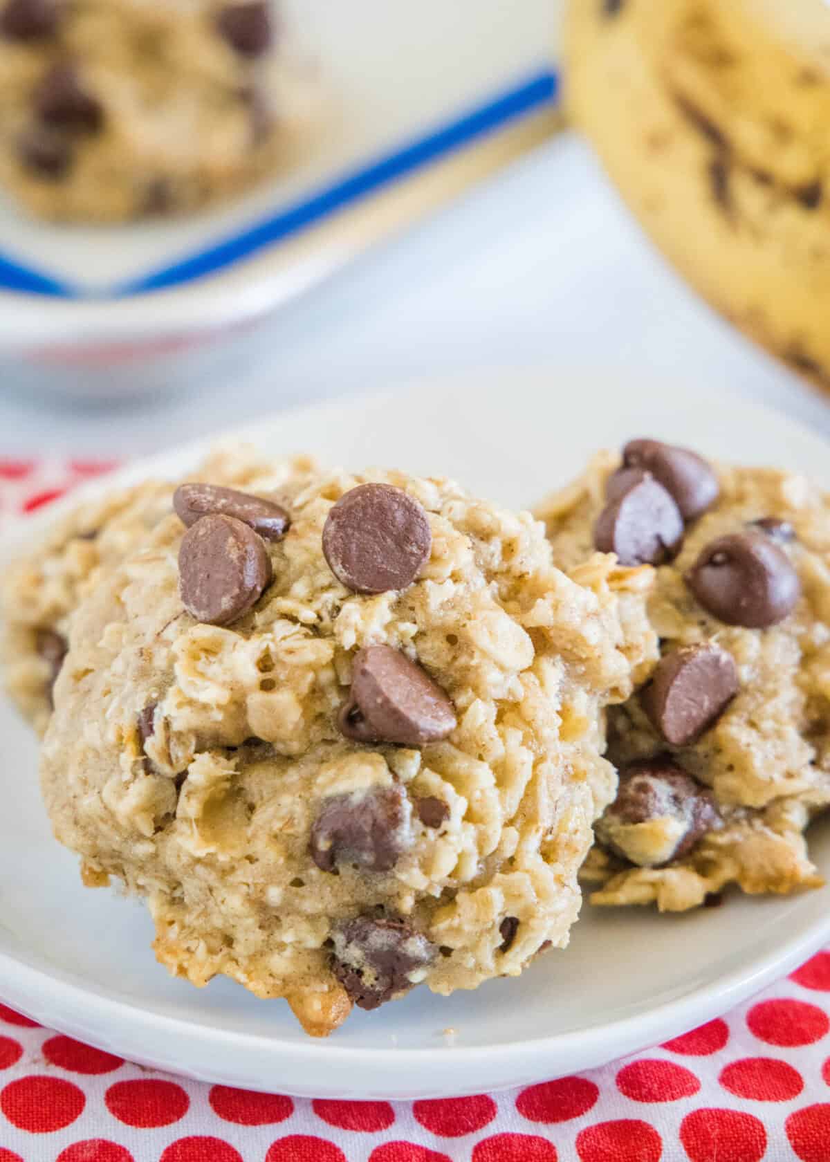 banana cookies on a plate