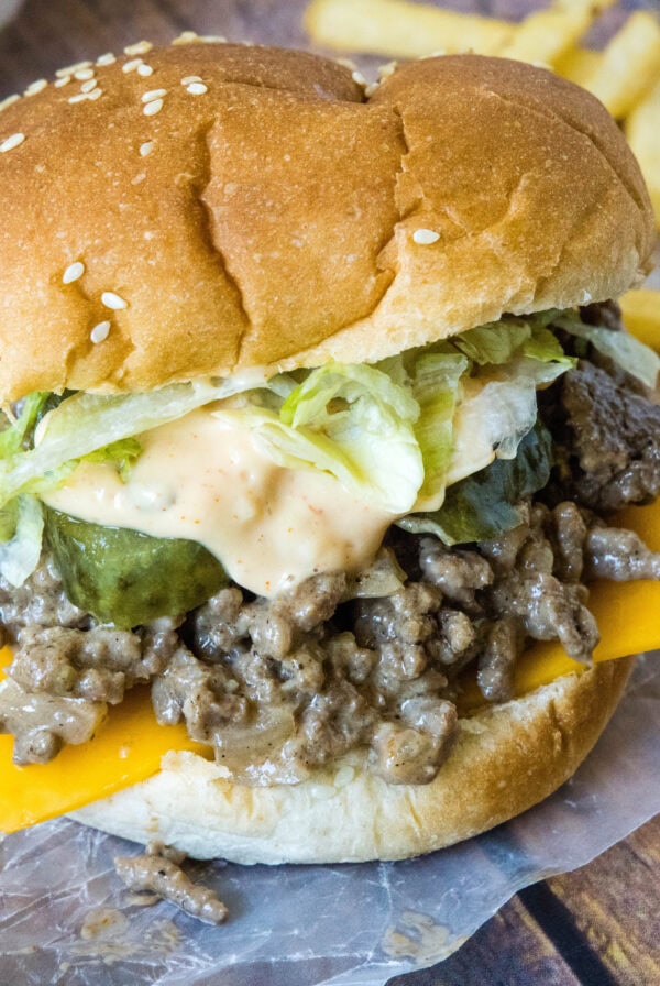 big mac sloppy joe close up