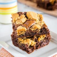 Brookies - These brownie cookie bars have a fudgy brownie on the bottom and topped with chocolate chip cookies. No need to pick between two favorite ever again!