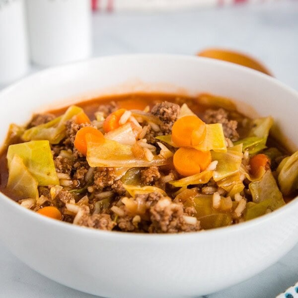 A bowl of cabbage soup
