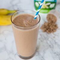 Chocolate Peanut Butter Smoothie is rich, creamy, and a healthy way to start the day! Who doesn't want to start their day with chocolate and not feel guilty about it?