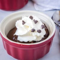 close up chocolate tofu pudding in a bowl