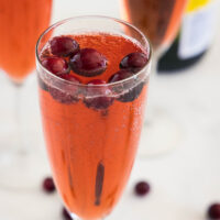 cropped close up cranberry mimosa