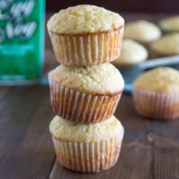 Eggnog Muffins - Eggnog adds tons of flavor to these tender muffins. Super quick and easy, and they freeze really well!
