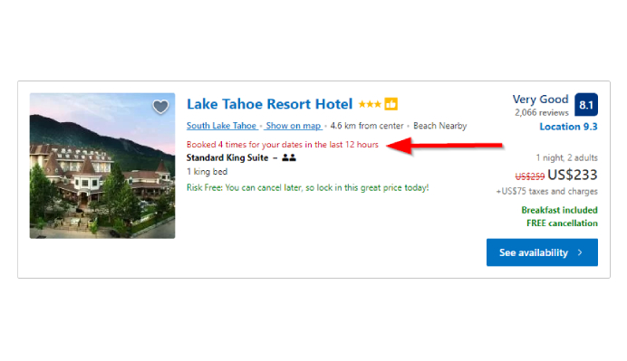 hotel booking Real-time display