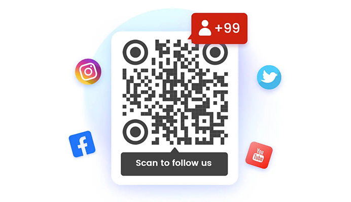 A Custom Social Media QR Code Illustration