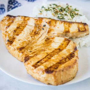 cropped close up grilled swordfish