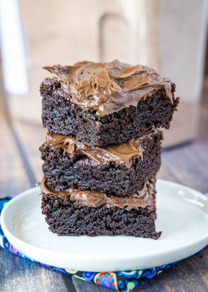 frosted brownies made from brownie mix