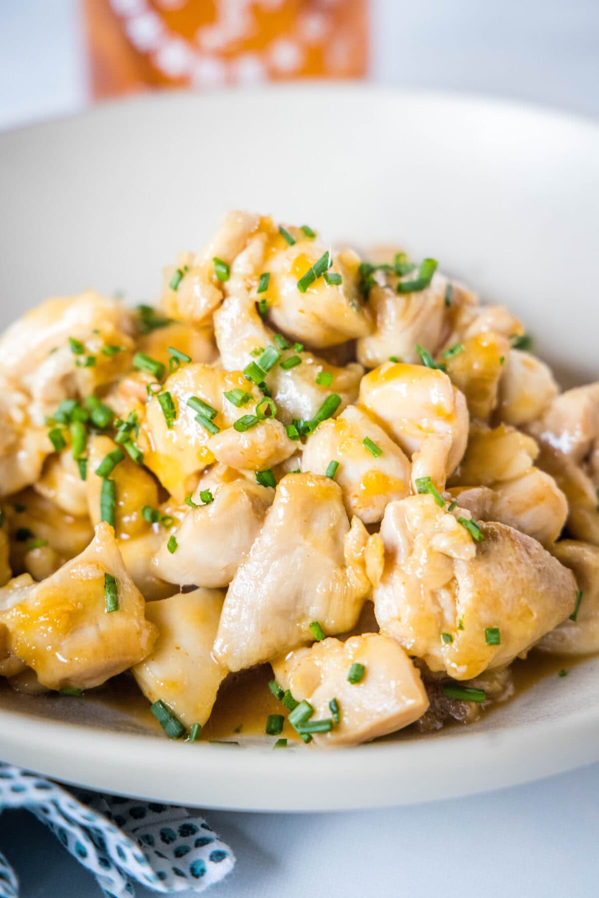 honey sriracha chicken bites in a bowl