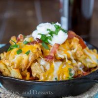 Idaho Nachos - loaded with lots of bacon and cheese
