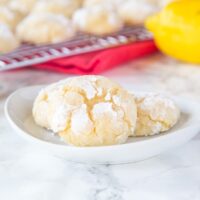 Lemon Crinkle Cookies -Made from scratch lemon cookies that are sweet and slightly tart. Super soft on the inside with slightly crispy edges.
