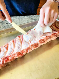 removing membrane from ribs