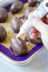 piping white places on footballs