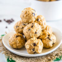 A plate of food- energy bites