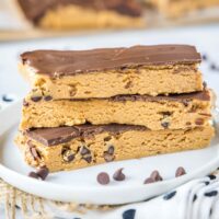 close up homemade perfect bars on a white plate