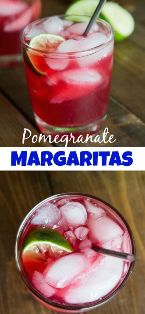 A glass cup on a table, with Margarita and Mimosa