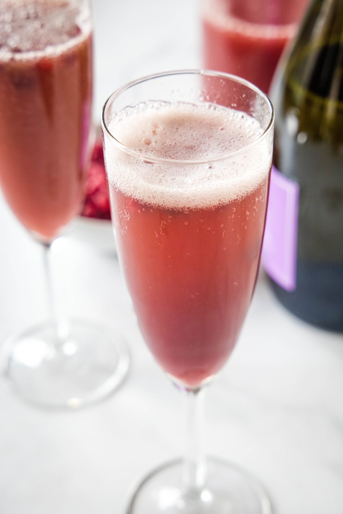 pomegranate mimosa in a glass