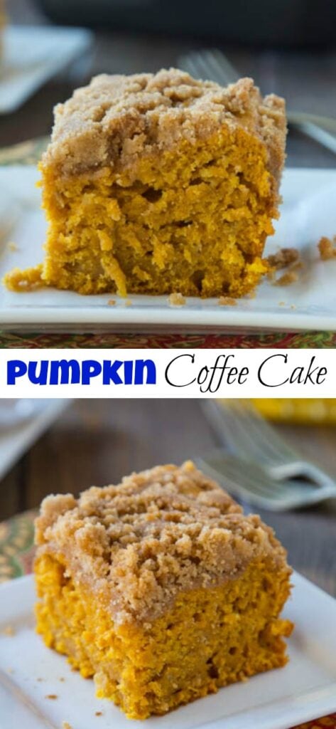 apple pumpkin coffee cake on a plate