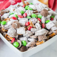 cropped close up reindeer chow in a white bowl