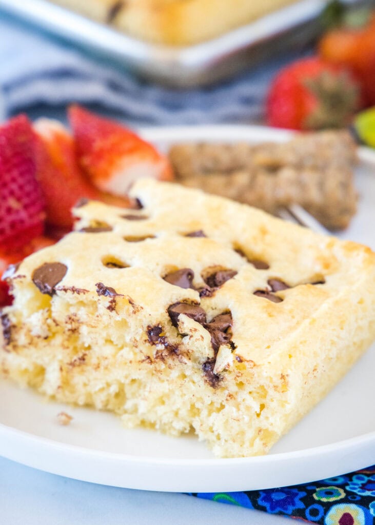 sliced pancake on a white plate