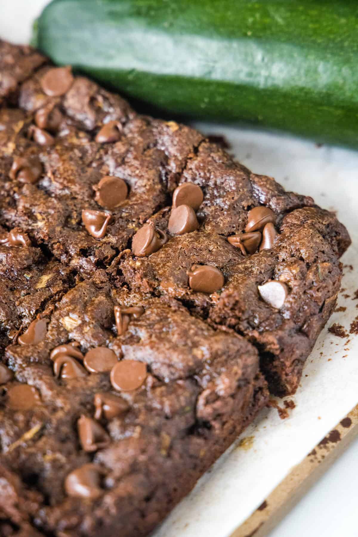 sliced brownies on a cutting board