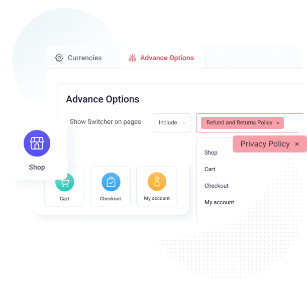 WooCommerce Currency Switcher - Control Currency switcher<br />
Visibility