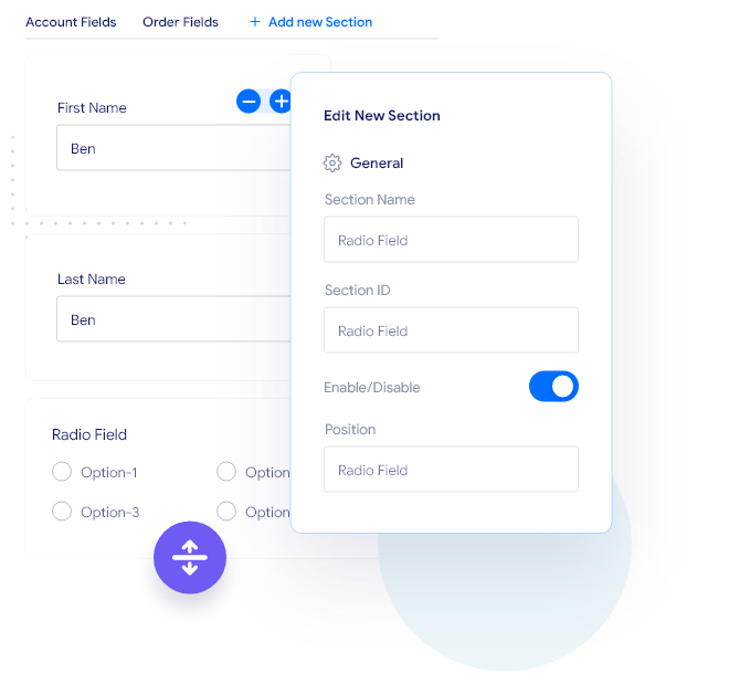 WooCommerce Checkout Field Editor and Manager - Add New Sections